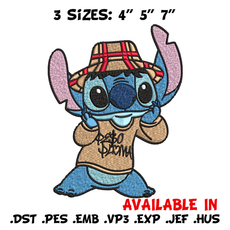 Stitch Peso Pluma Embroidery design, Peso Pluma Stitch Embroidery, cartoon design, Embroidery File, Digital download..jpg