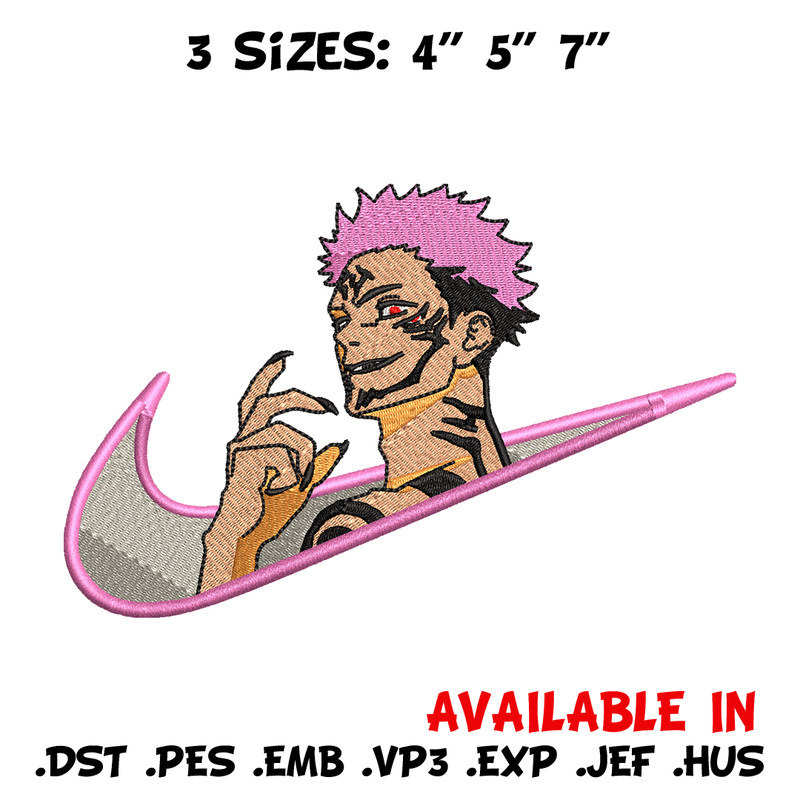 Sukuna smile Nike embroidery design, Jujutsu kaisen embroidery, Nike design, anime design, logo shirt, Digital download.jpg