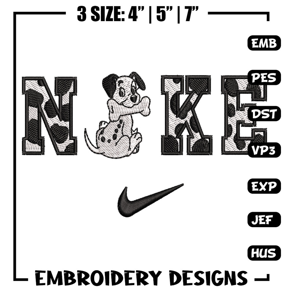 Nike x Dalmatian embroidery design, Dalmatian embroidery, Nike design,Embroidery shirt, Embroidery file,Digital download.jpg