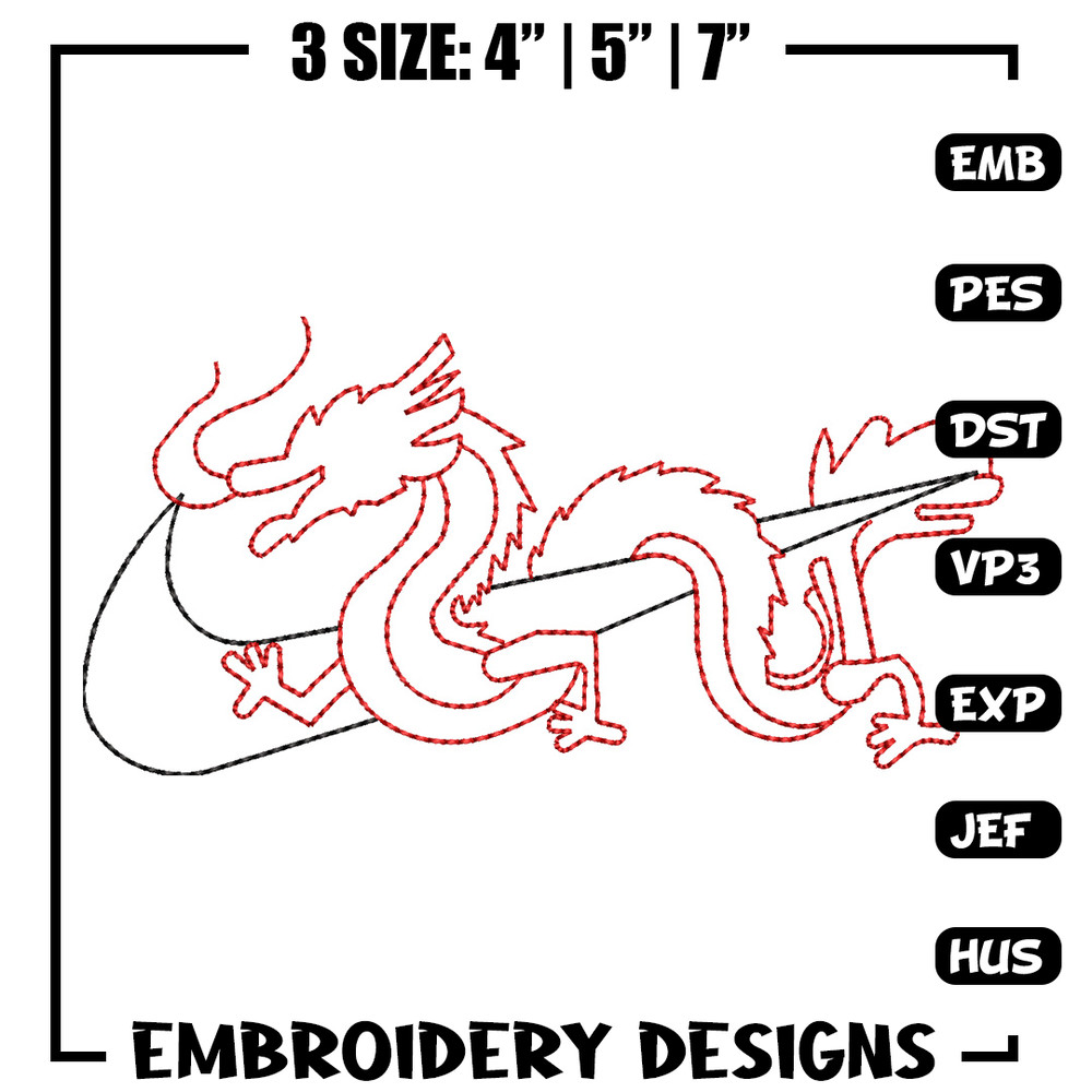 Nike x dragon asian embroidery design, Dragon embroidery, Nike design,Embroidery shirt,Embroidery file, Digital download.jpg