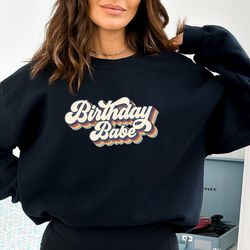 retro birthday babe shirt, retro babe shirt, birthday party shirt, cool babe shirt, gift for her, best friends shirts, v