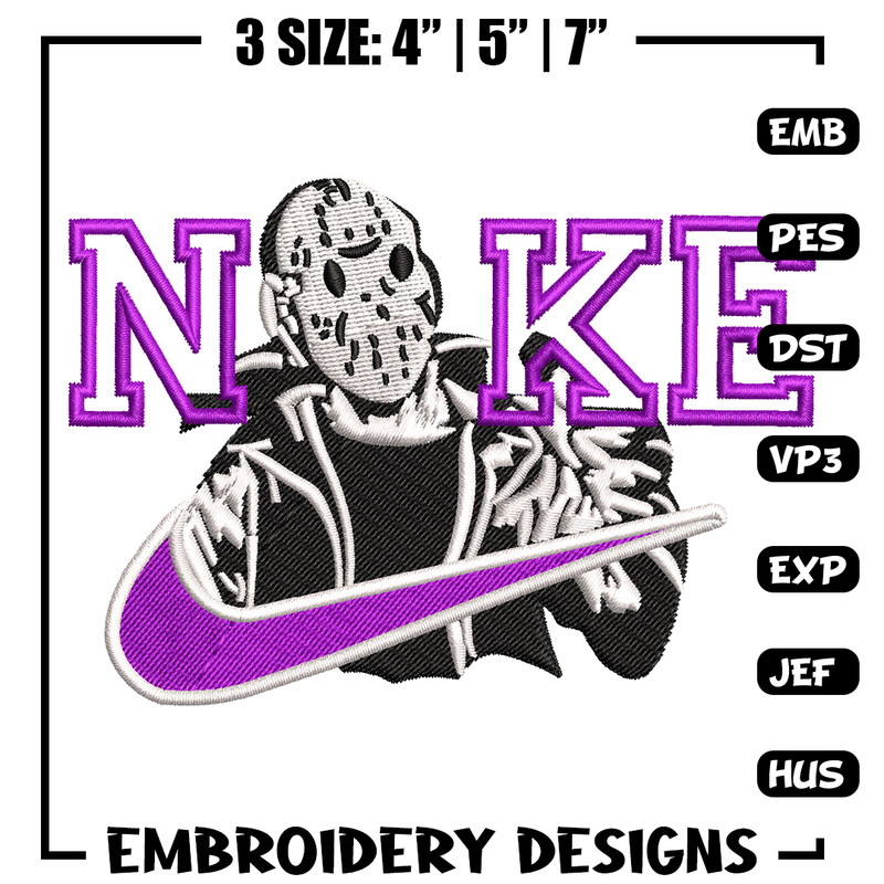 Nike x horror embroidery design, Horror movie embroidery, Nike design, Embroidery shirt, Embroidery file,Digital download.jpg