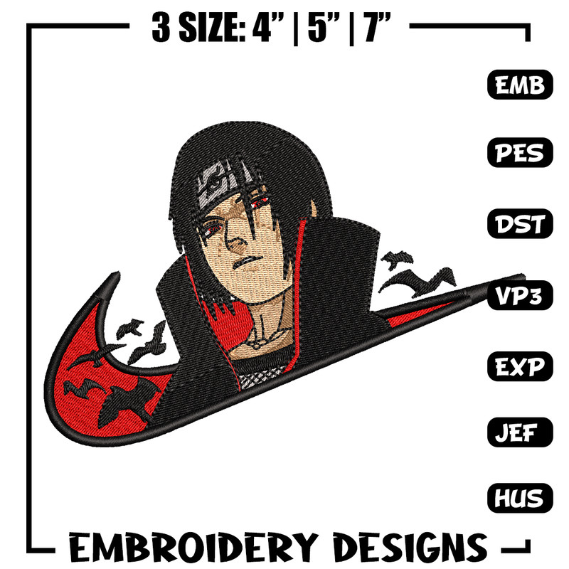 Nike x Itachi V2 embroidery design, Naruto embroidery, Nike design, anime design, anime shirt, Digital download.jpg