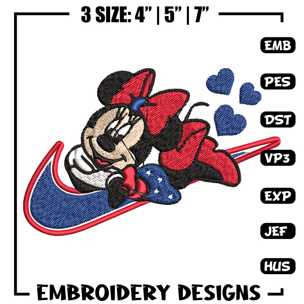Nike x minnie Embroidery Design, Mickey Embroidery, Nike Embroidery, Embroidery File, Logo shirt, Digital download.jpg