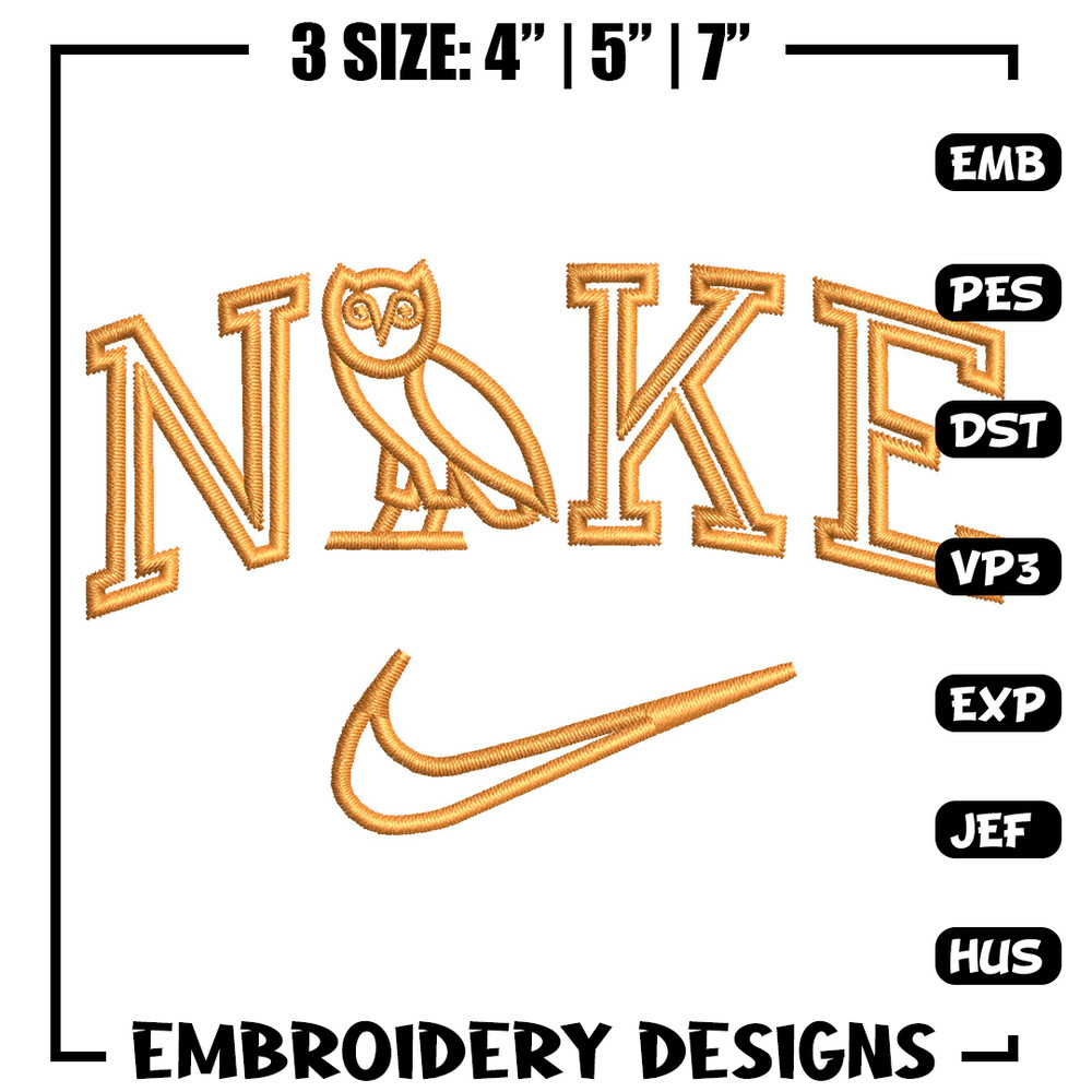 Nike x owl embroidery design, Owl embroidery, Nike design, Embroidery file, Embroidery shirt, Digital download.jpg