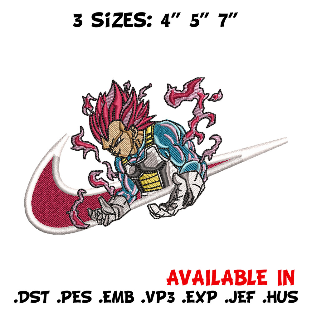Vegeta Ultra Nike embroidery design, Dragon ball embroidery, Nike design, anime design, anime shirt, Digital download.jpg