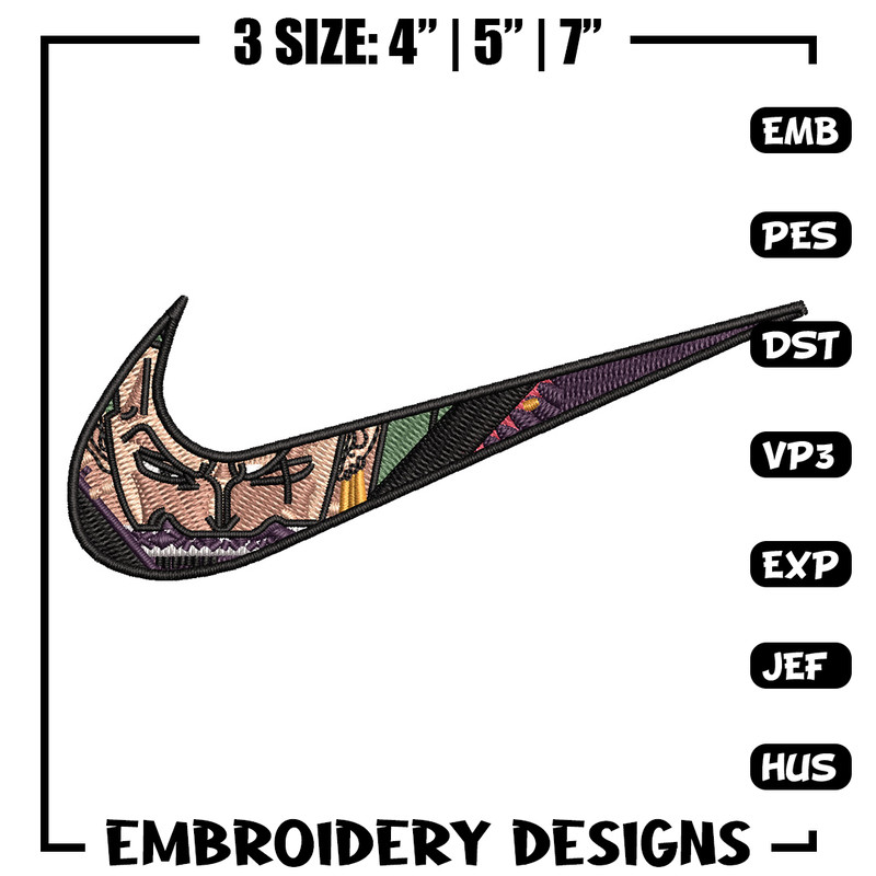 Nike x zoro embroidery design, One piece embroidery, Nike design, Embroidery shirt, Embroidery file, Digital download.jpg