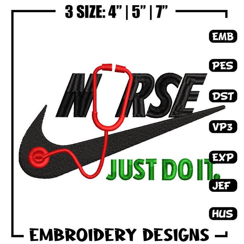 Nurse Nike embroidery design, Nurse Nike embroidery, Nike design, Embroidery file, logo shirt, Instant download.jpg