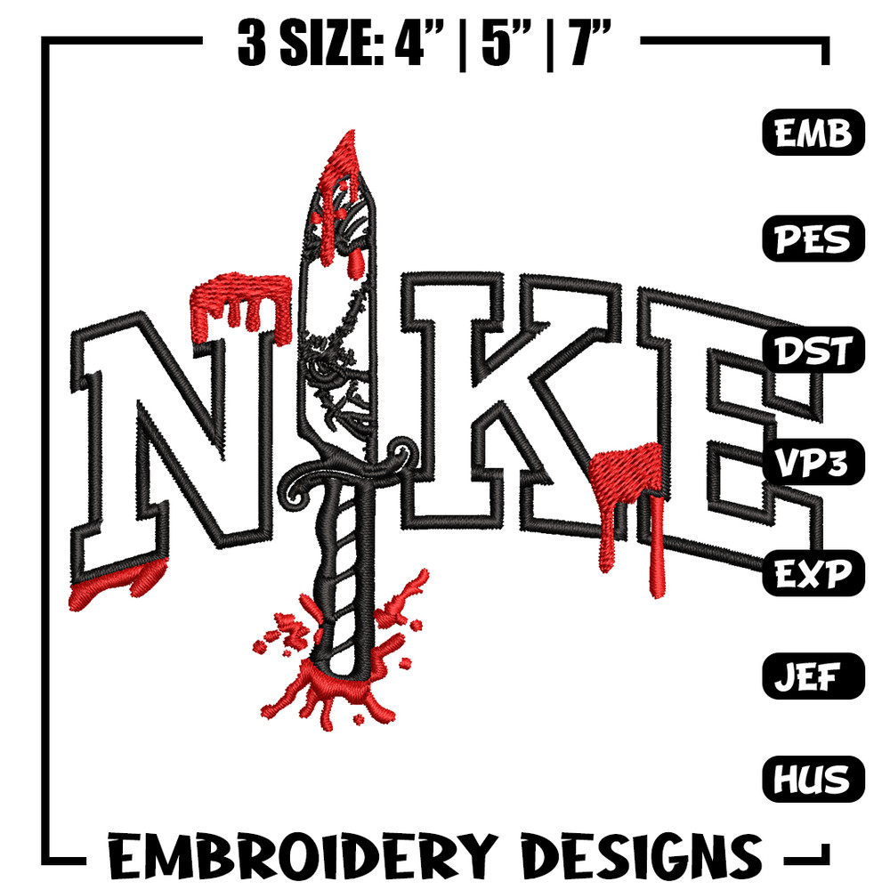 Penniwise Knife Nike Embroidery design, logo Embroidery, Nike design, Embroidery File, logo shirt, Digital download..jpg