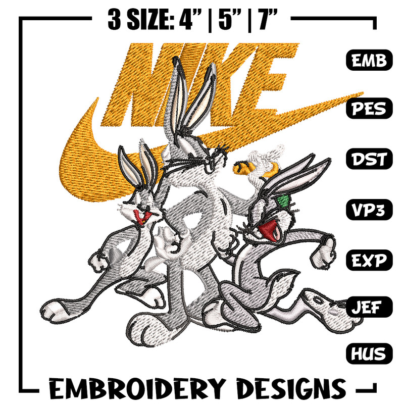 Rabbit cartoon Nike Embroidery design, cartoon Embroidery, Nike design, Embroidery file, logo shirt, Instant download..jpg
