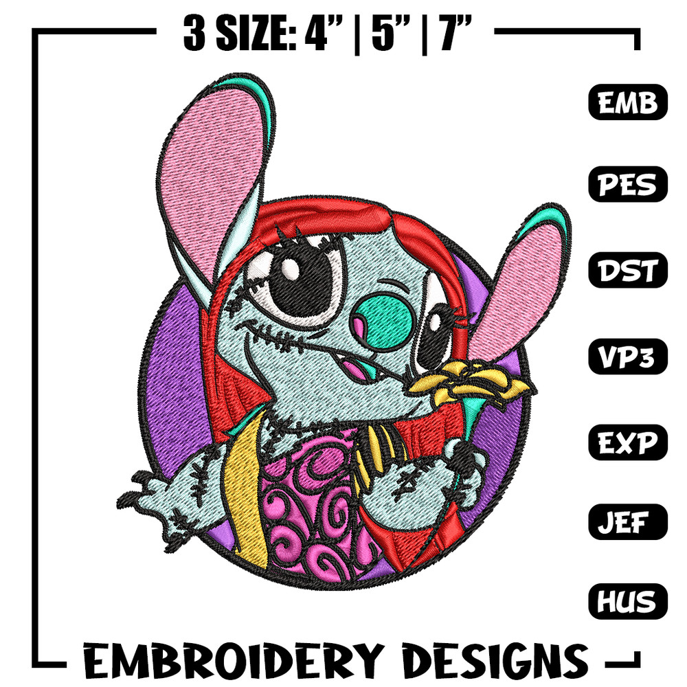 Sally Stitch Embroidery, Sally Stitch halloween Embroidery, cartoon design, Embroidery File, Digital download..jpg