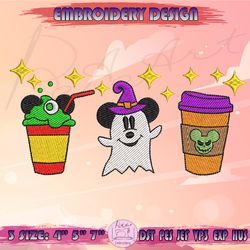 mickey halloween snacks embroidery design, mickey embroidery, mickey halloween embroidery, machine embroidery designs