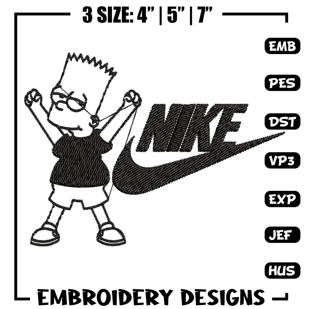 Simpson Nike Embroidery design, Simpson cartoon Embroidery, Nike design, Embroidery file, logo shirt, Instant download..jpg