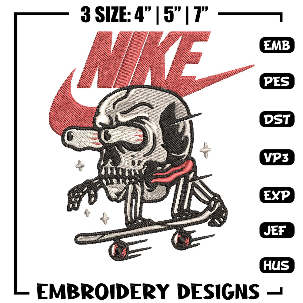 Skull funny Nike Embroidery design, Skull funny Embroidery, Nike design, Embroidery file, logo shirt, Instant download..jpg