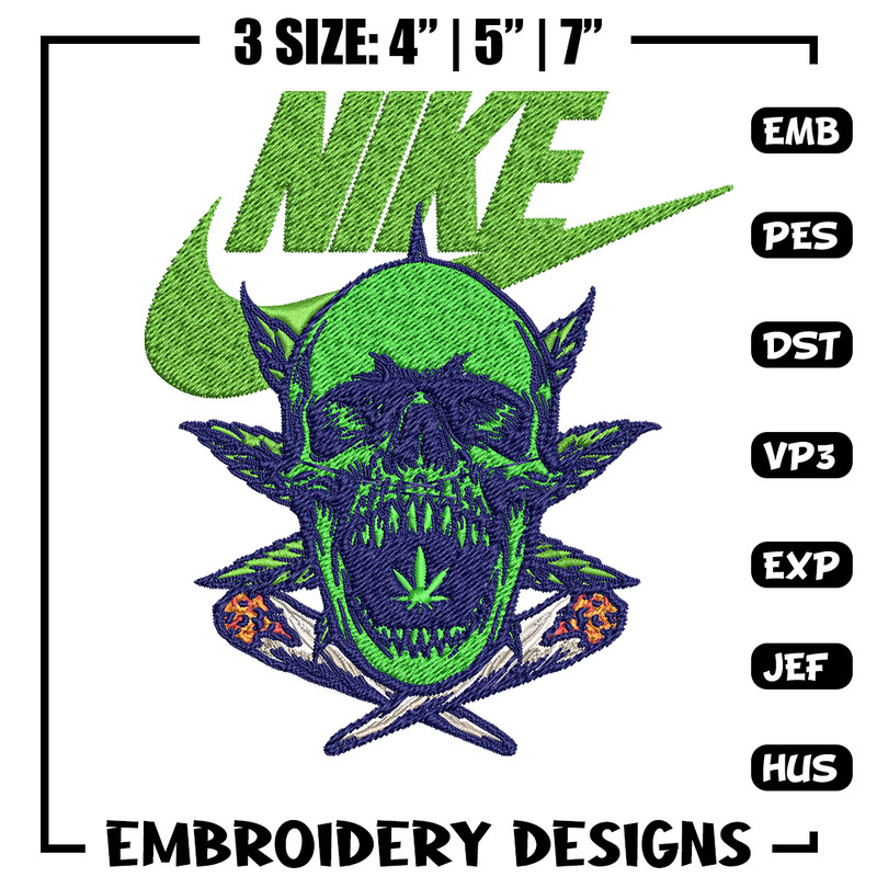 Skull horror Nike Embroidery design, Skull horror Embroidery, Nike design, Embroidery file, logo shirt, Instant download.jpg