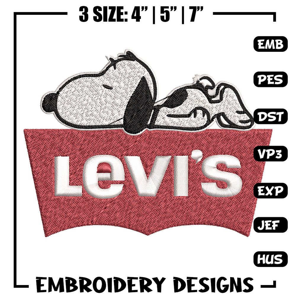 Snoopy Levi's Embroidery design, Snoopy Levi's Embroidery, cartoon design, Embroidery File, Digital download..jpg