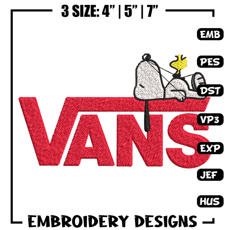 Snoopy Vans Embroidery design, Snoopy Vans Embroidery, cartoon design, Embroidery File, Vans logo, Digital download..jpg