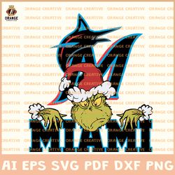 Miami Marlins Svg Files, MLB Marlins Logo Clipart, Grinch Vector, Svg Files for Cricut Silhouette, Digital