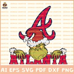Atlanta Braves Svg Files, MLB Braves Logo Clipart, Grinch Vector, Svg Files for Cricut Silhouette, Digital