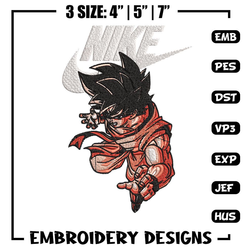 Son Goku Nike Embroidery design, Dragon ball Embroidery, Nike design, anime shirt, Embroidery file, Instant download.jpg