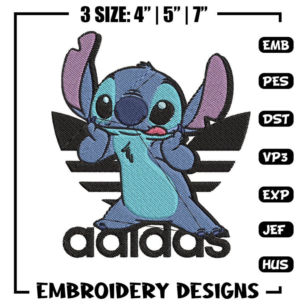Stitch adidas Embroidery Design, Adidas Embroidery, Embroidery File, Brand Embroidery, Logo shirt, Digital download.jpg