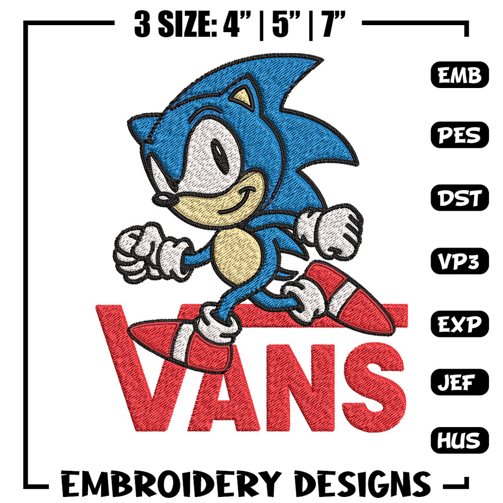 Vans Sonic Embroidery design, Vans Sonic Embroidery, cartoon design, Embroidery File, cartoon shirt, Instant download..jpg
