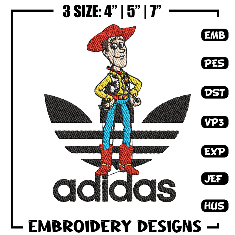 Woody adidas Embroidery Design, Adidas Embroidery, Embroidery File, Brand Embroidery, Logo shirt, Digital download.jpg