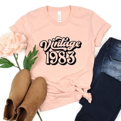 40th birthday gift for woman, vintage 1983 shirt, 40th birthday top, 1983 t-shirt, vintage retro 1983 t shirt, gift for
