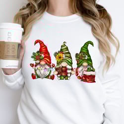 christmas gnome sweatshirt, christmas sweater for gift, christmas crewneck, christmas tshirt, gnome t-shirt for women, c