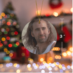 nicolas cage christmas ornament ceramic