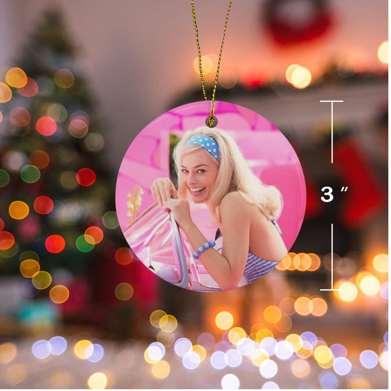 Barbie Movie Inspired Christmas Ornament Ceramic.png