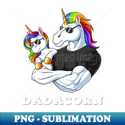 Dadacorn Unicorn Dad and Baby Girl Fathers Day Papa Daughter - PNG Transparent Sublimation File - Unlock Vibrant Sublimation Designs