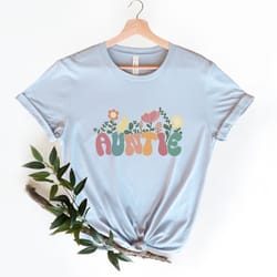 floral auntie shirt, groovy auntie t-shirt, auntie tee, auntie gift, auntie shirt, auntie flowers t-shirt, gift for aunt