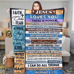 bible verse jesus fleece sherpa blanket christian throw religious blankets, birthday gifts, christmas gift, christian bl