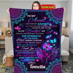 custom blanket for aunt, to my aunt love letter fleece sherpa blanket, christmas blanket, birthday gift for aunt, aunt b