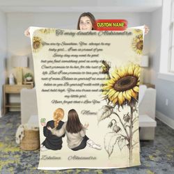 custom name blanket, to my daughter from mom fleece sherpa blanket, christmas blanket, birthday gift for daughter, daugh