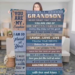 personalized blanket, to my grandson, fleece sherpa blankets, blanket with name, baby boys blanket, grandson gifts, gran