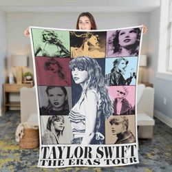 taylor swift eras tour fleece blanket, taylor swift blanket, swiftie albums fleece blanket, swiftie fleece blanket, hn31