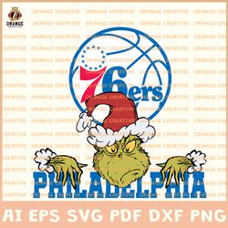 Philadelphia 76ers NBA Svg Files, NBA 76ers Logo Clipart, Grinch Vector, Svg Files for Cricut Silhouette, Digital