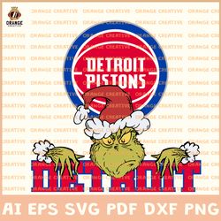 Detroit Pistons NBA Svg Files, NBA Pistons Logo Clipart, Grinch Vector, Svg Files for Cricut Silhouette, Digital