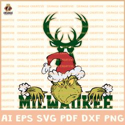 Milwaukee Bucks NBA Svg Files, NBA Bucks Logo Clipart, Grinch Vector, Svg Files for Cricut Silhouette, Digital