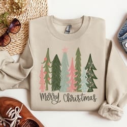 merry christmas sweatshirt, christmas sweater, christmas crewneck, christmas tree tshirt, merry christmas t-shirt for wo