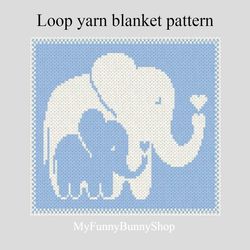 elephants loop yarn finger knitted blanket pattern pdf download