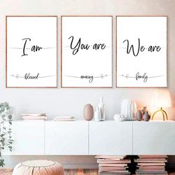 Family Print Poster Set of 3 Prints Family Gift Family Sign Wall Decor Family Quotes Wall Art  Decor Living Room Decor