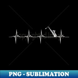 Saxophone Player Heartbeat - Exclusive PNG Sublimation Download - Instantly Transform Your Sublimation Projects