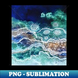 Abstract Turquoise Watercolor Landscape - Instant PNG Sublimation Download - Boost Your Success with this Inspirational PNG Download