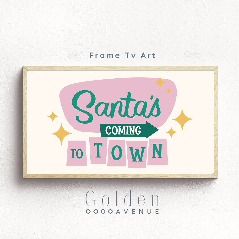 Xmas Frame TV Art Retro Christmas Digital Download Mid-Century Modern Xmas Tv Screensaver Pink Holiday TV Art File.jpg