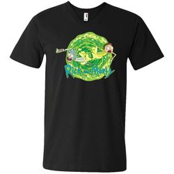 rick and morty multidimensional travel men v-neck t-shirt