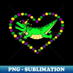 mardi gator heart - retro png sublimation digital download - perfect for personalization