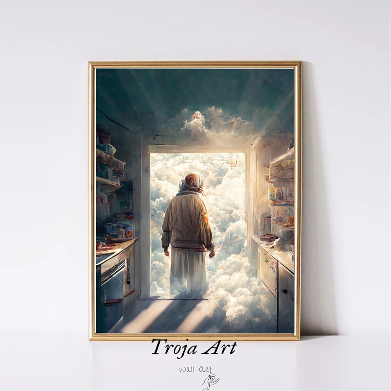 Moody Oil Painting Print An Ordinary day in Heaven, Vintage Muted Oil Painting PRINTABLE Modern Wall Decor Digital Download .jpg